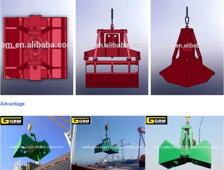 Clamshell Hydraulic Grab Grab Bucket Electric Grapple with Cable Drum