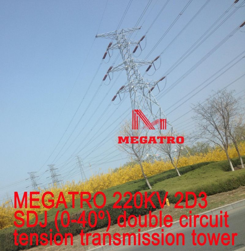Megatro 220kv 2D3 Sdj Double Circuit Tension Transmission Tower