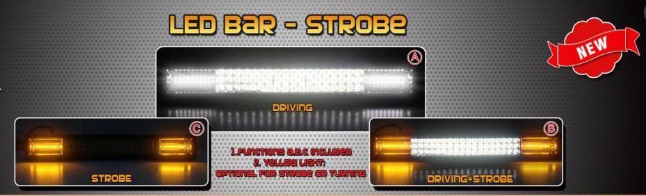 136W 20inch 8000lm Three Row Strobe LED Light Bar Side Bracket and Bottom Bracket Available off Road Jeep 4X4 LED Bar