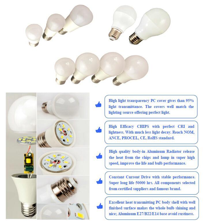LED Bulb Light A60 5W LED Lighting Bulb