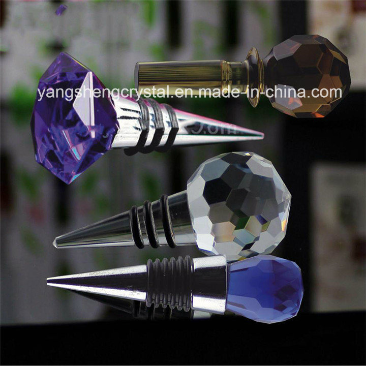 The Latest Models Various Colors Crystal Faceted Ball Wine Bottle Stopper