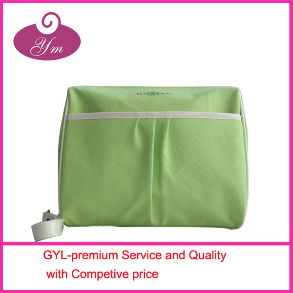 Green Canvas Cosmetic Bag with Wrist