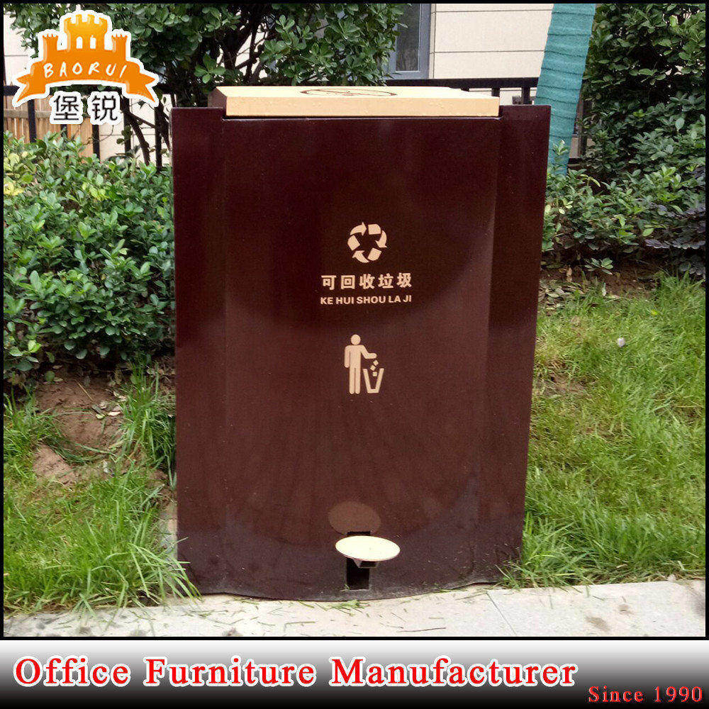 Outdoor Metal Garbage Bin Storage Box Steel Wastes Recycling Bins