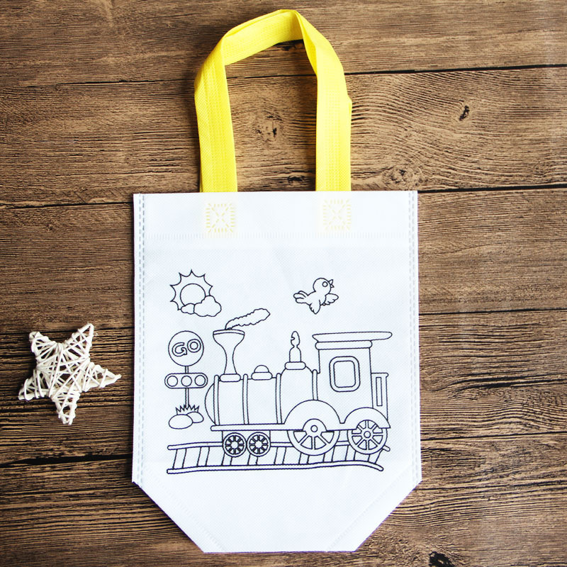 Custom Wholesale Non Woven Kids Drawing DIY Painting Hand Bag