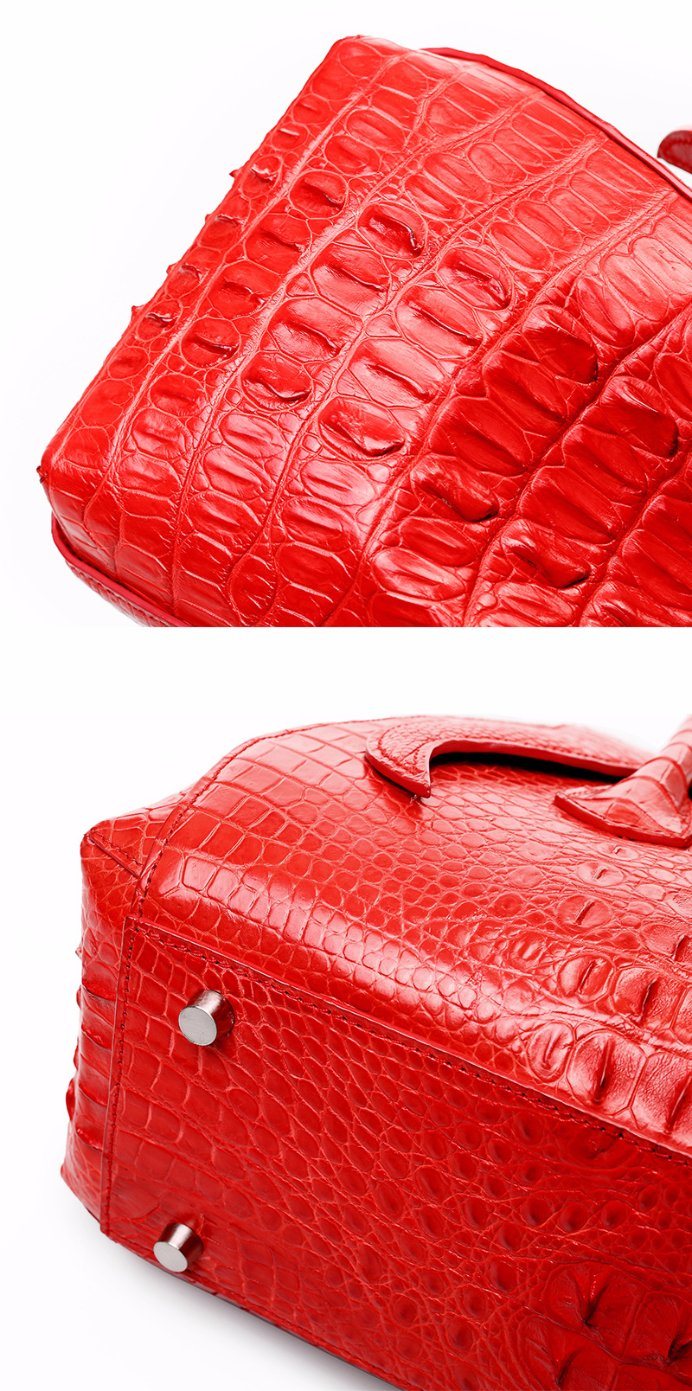 Luxury Beautiful Design Red Genuine Crocodile Leather Evening Bag for Ladies with Cites Certificate