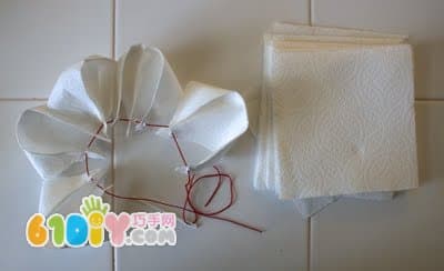 Japanese paper garden made from kitchen paper and wet wipes DIY