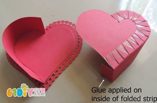 Handmade heart shaped gift box