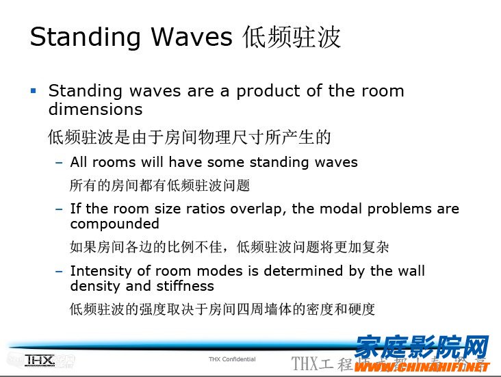 Analysis and treatment of low frequency standing wave problem in home theater