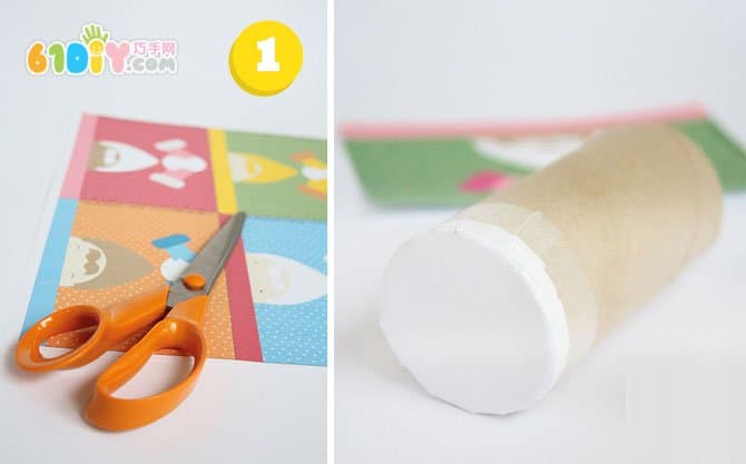 Roll paper tube making cute Santa gift box