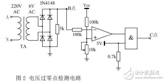 Voltage zero crossing detection circuit