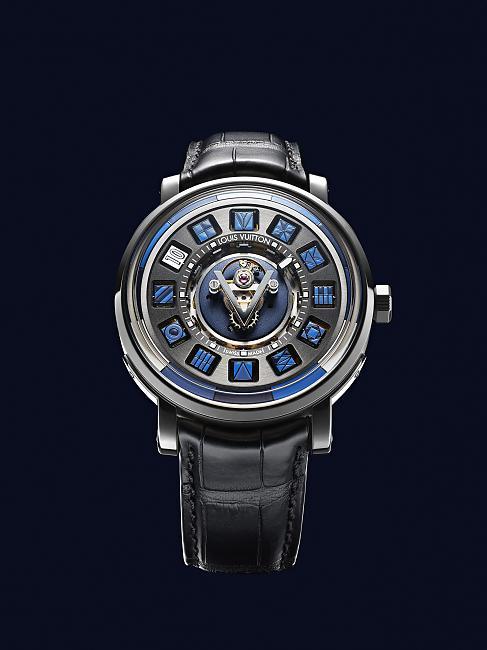 Louis Vuitton Escale blue fly flying tourbillon watch; LOUIS VUITTON; Louis Vuitton