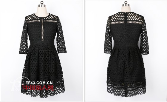 丹比奴黑色蕾丝连衣裙 性感魅力指数瞬间UP