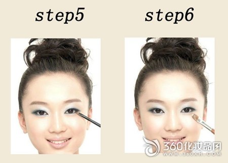 How to draw eye shadow with single eyelids, small smoked eye makeup, eye shadow step 3