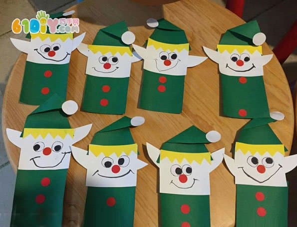 Kindergarten paper art handmade christmas elf