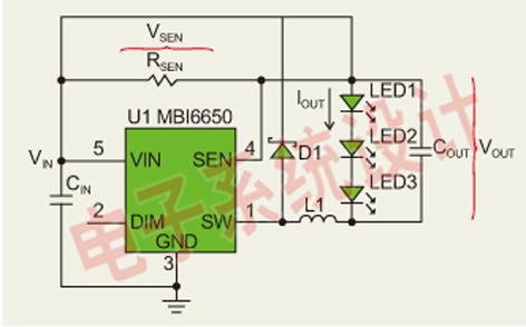 Figure 3: MBI6650 application circuit.