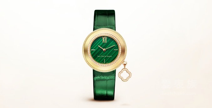 Discharge malachite colorful: Van Cleef & Arpels Charms series Malachite watch
