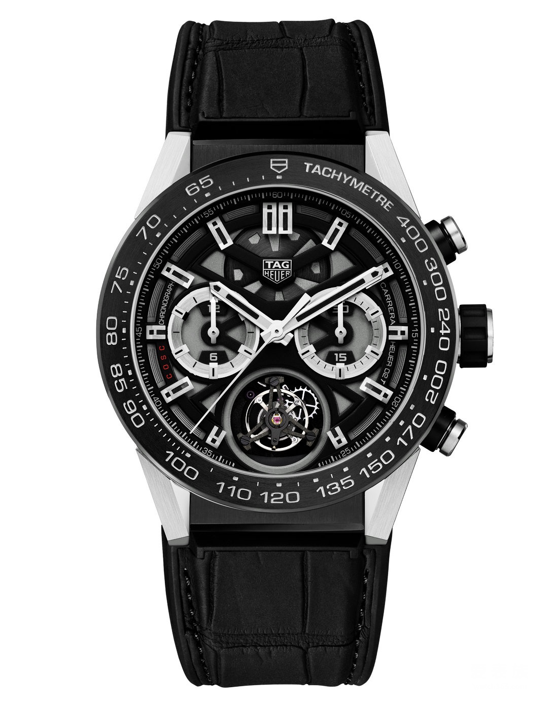 TAG Heuer Tiger Hau Accra Calera Heuer-02T COSC Swiss official observatory certification Automatic winding tourbillon chronograph