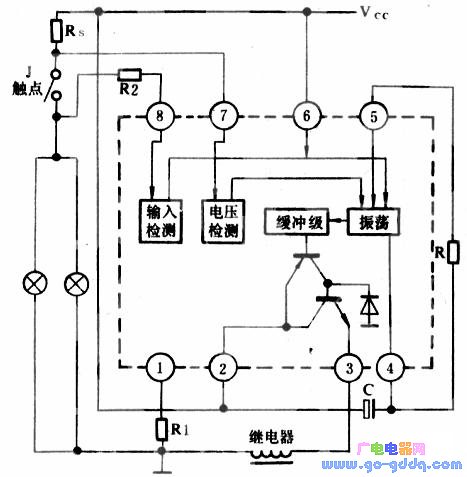 7208 internal block diagram and application wiring diagram