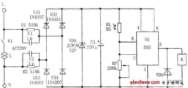 Light control open light street lamp automatic control circuit principle