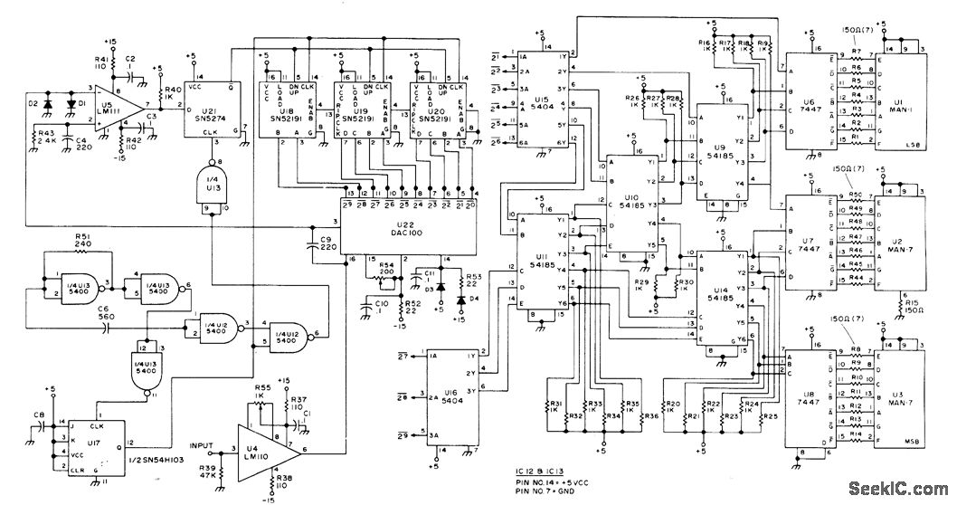 Standing wave ratio DVM circuit