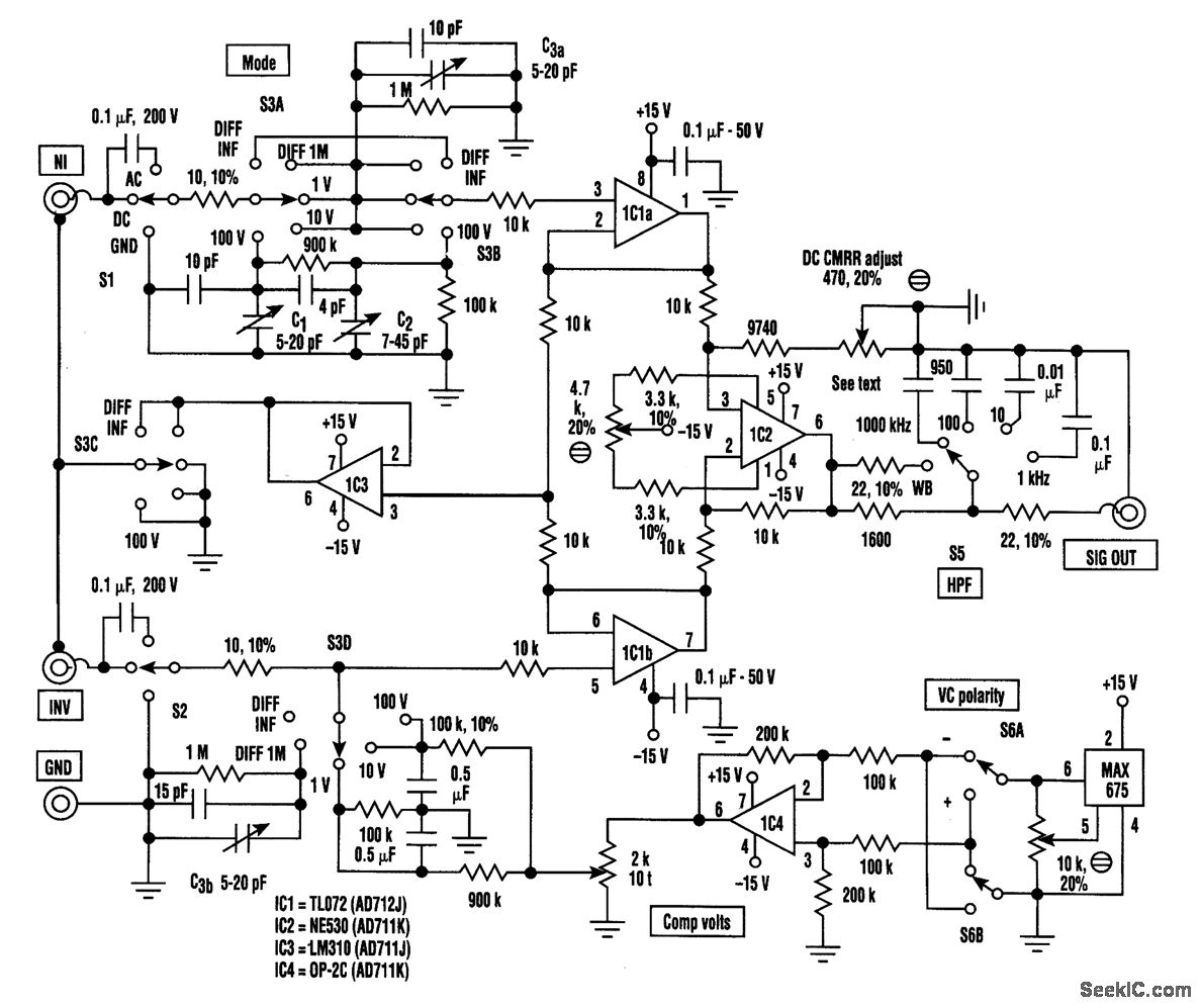 Differential amplifier range