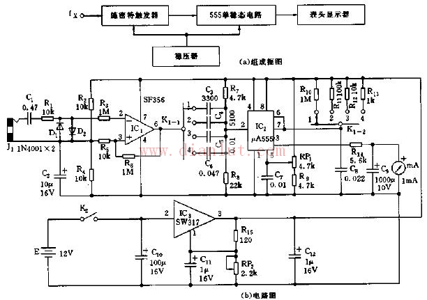 Integrated direct reading audio meter circuit schematic