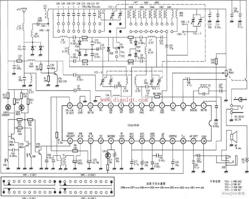 Desheng brand radio circuit diagram made with CXA1191