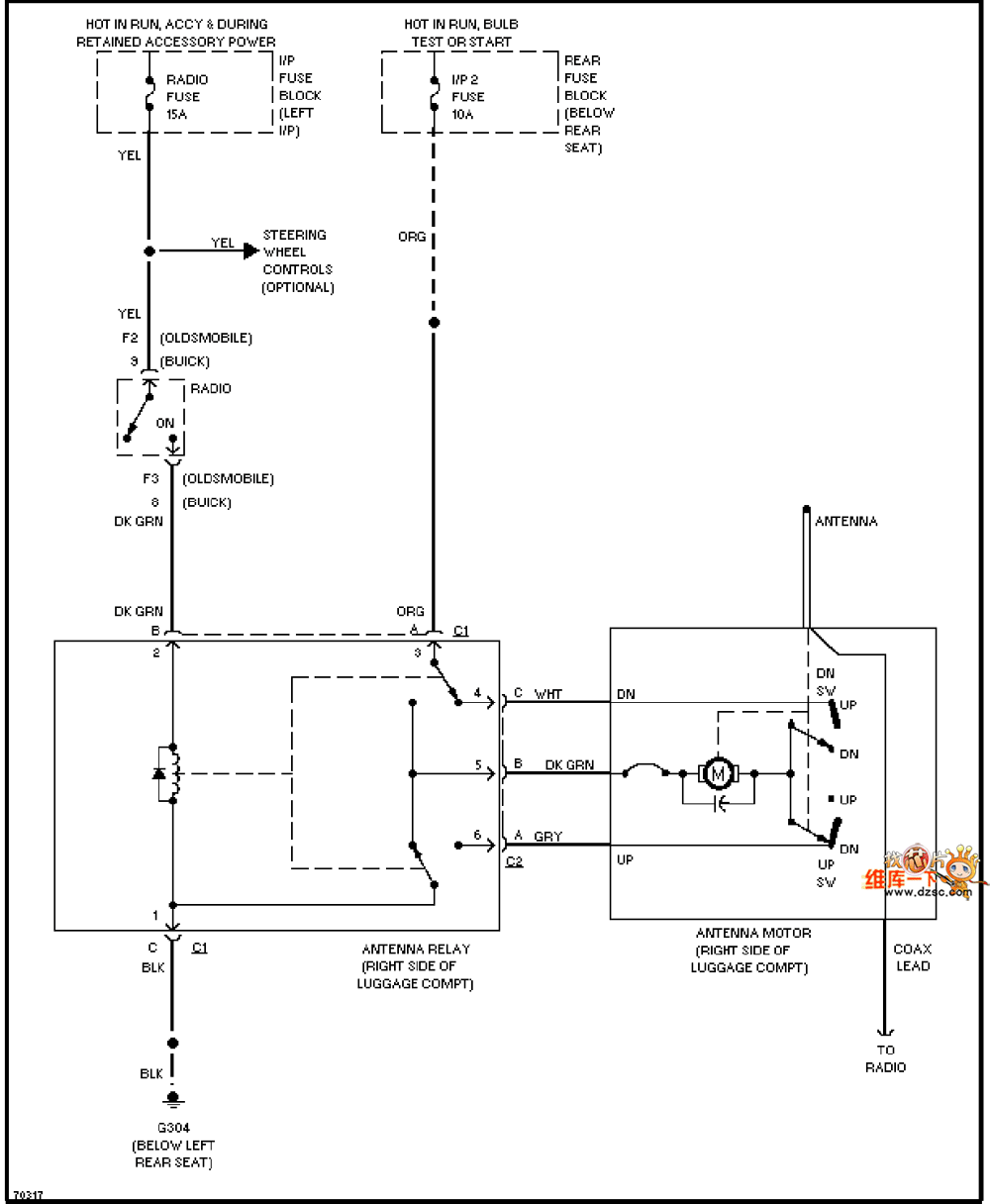 Oldsmobile electric antenna circuit diagram