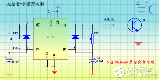 CD4013 integrated circuit signal transmission characteristics and application circuit (multi-ground control light switch)