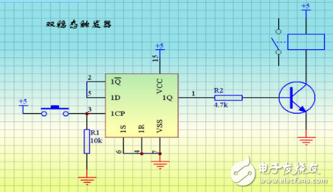 CD4013 integrated circuit signal transmission characteristics and application circuit (multi-ground control light switch)