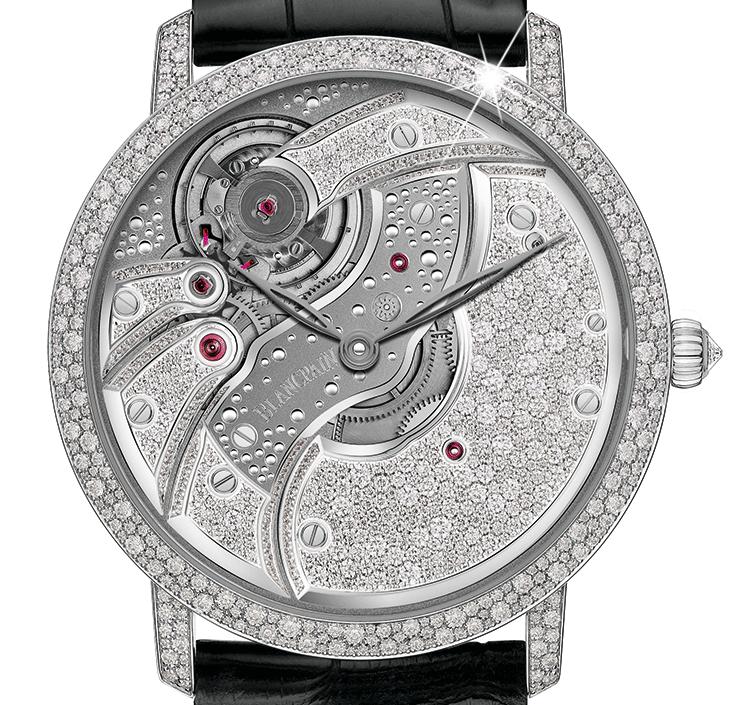 Blancpain Villeret classic series reversing movement snowflake diamond watch