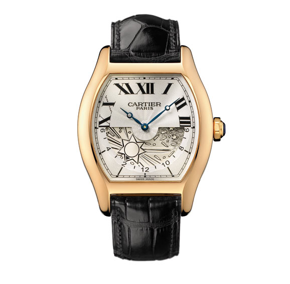 Cartier Tortue large dual-time zone day and night display watch