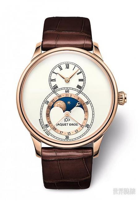 First seen on the wrist a round moon Jacques Drew moon phase seconds watch; moon phase; silicon hairspring; eccentric; JAQUET DROZ; Jacquelo