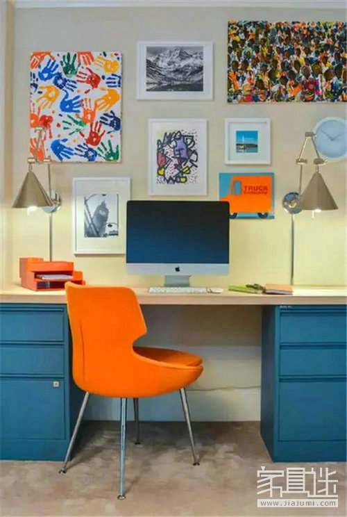 Royal blue desk