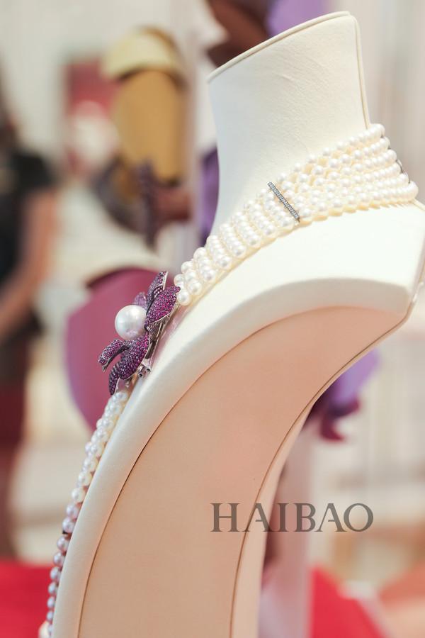 Ruan Shi Pearls (Ruans) Costumes full moon jewelry G18K gold inlaid pearl necklace