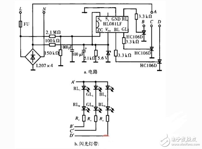 Led light with controller schematic