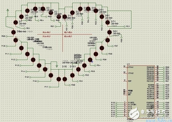 Small heart-shaped water light circuit diagram Daquan (89c52/CD4017 heart-shaped water light circuit diagram)