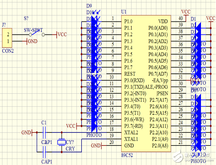 Small heart-shaped water light circuit diagram Daquan (89c52/CD4017 heart-shaped water light circuit diagram)