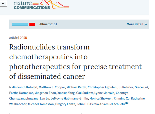 Nature Subsidiary: New Light Therapy Targets Diffusion Cancer