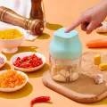 Electric Garlic Crusher Mincer Mini Garlic Press Chopper Stainless Steel USB Charging For Crushed Ginger Crushed Fresh Chili 1PC