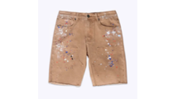 High Quality OEM Cotton Twill Paint Splatter Cargo High Waist Shorts for Men1