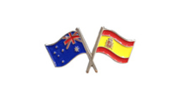 Australia Spain Cross Flag Lapel Pin1