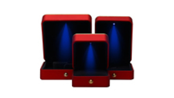Hanhong wholesale custom plastic spray painted jewelry packaging box square luxury necklace ring red led jewelry box1