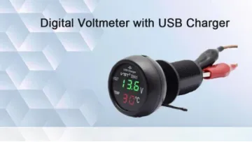 Thermometer, Battery Monitor Voltmeter, Calendar Datetime Clock Display USB Charger 2.1A for Car1