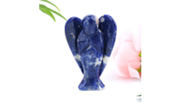 Natural Crystals 3 Inch Angel Statue Carved Healing Stones Sodalite Rose Quartz Angel for Girl Gift1