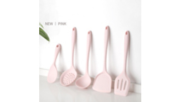 Food Grade Eco-friendly 5 Pcs customized Cooking Soft culinary kitchen ware silicone Utensil Set1