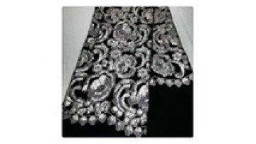 wholesale fancy 3d sequin fabric with embroidery black silver sequin lace nigeria velvet sequined lace fabric1
