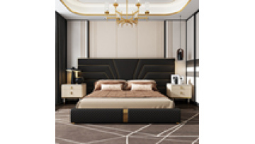Hotel furniture storage bed frame luxury leather for big bedroom1
