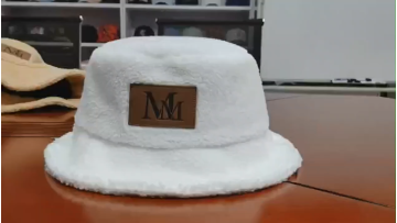 White Plush Bucket Hat 
