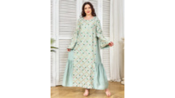 New Dubai Embroidered Islamic Women's Abaya Dress Middle East Muslim Sequined Ramadan Jellabiya with Pleated Hem Flared Sleeves1